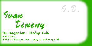 ivan dimeny business card